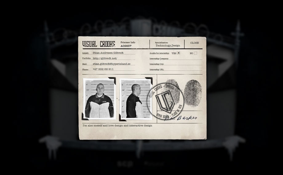 Visual Crooks front page